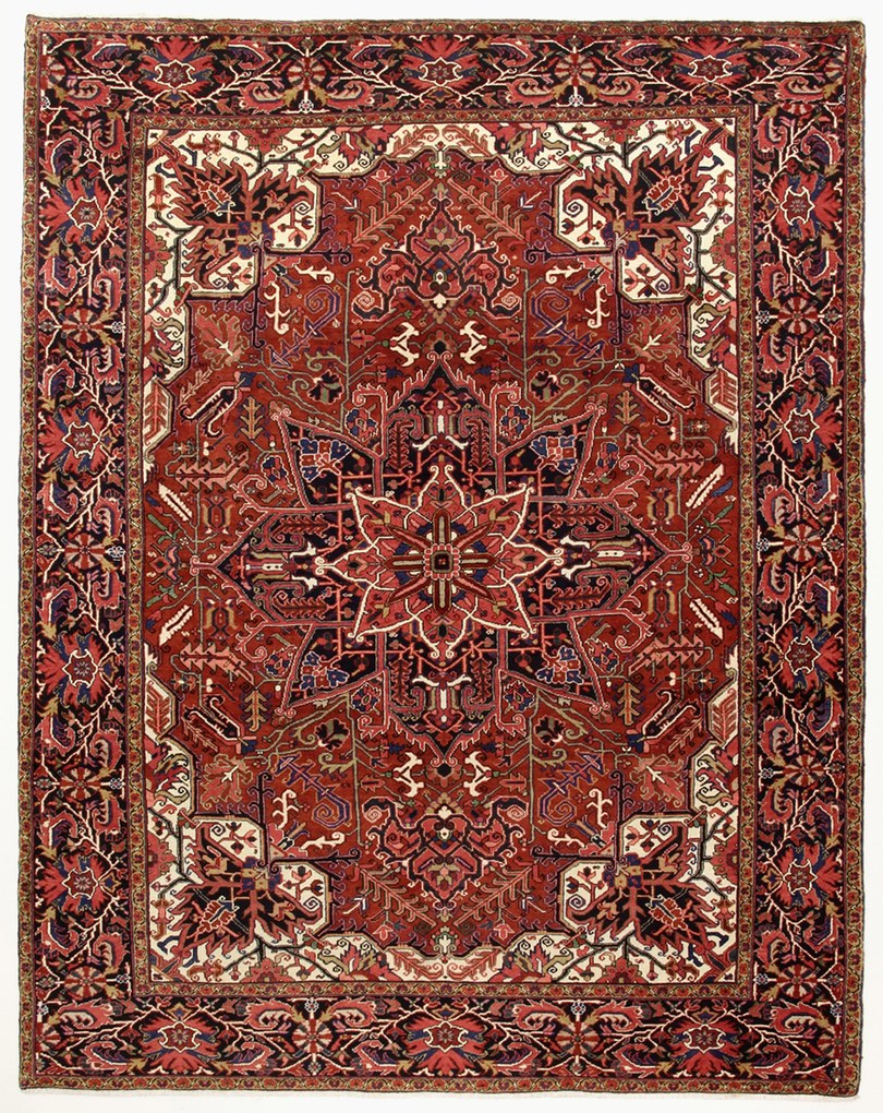 Heriz Tappeto persiano 380x290 (Iran) Annodato A Mano