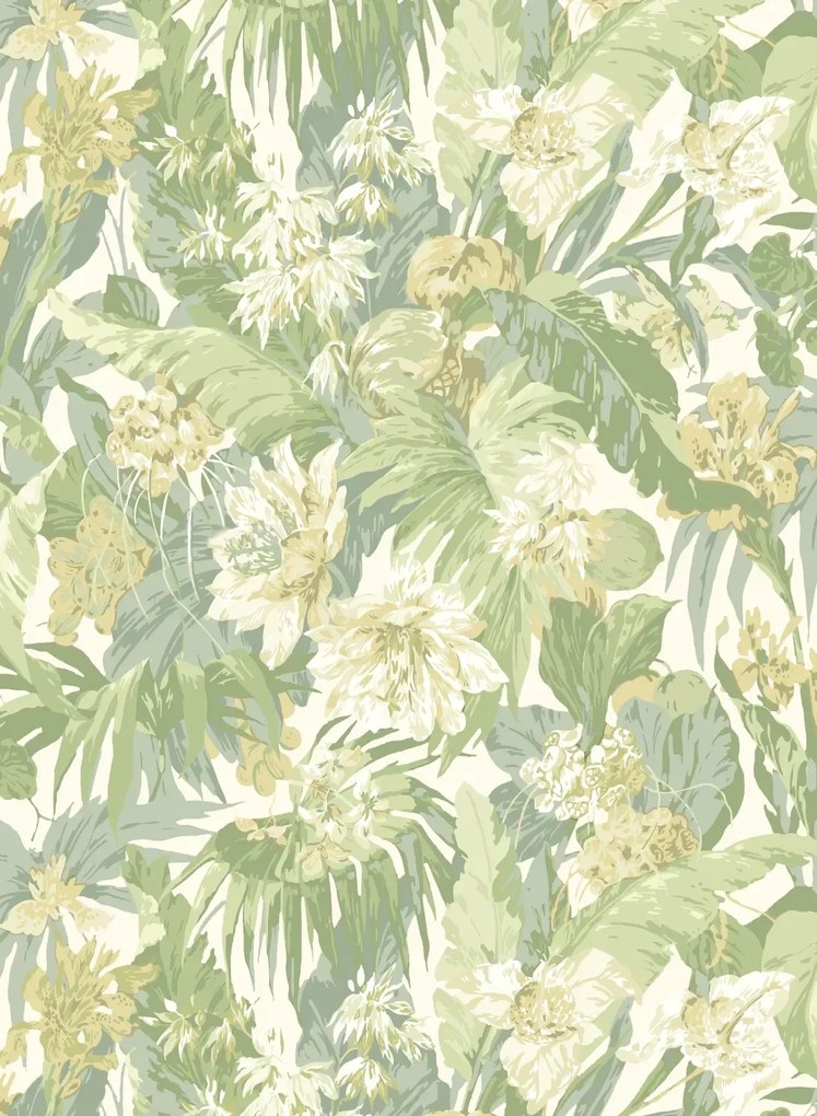 GP & J Baker Carta da parati Tropical Floral - Soft Green
