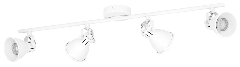 Spot Moderno Seras 1 In Acciaio Bianco 4 Luci Gu10 3W Ip20