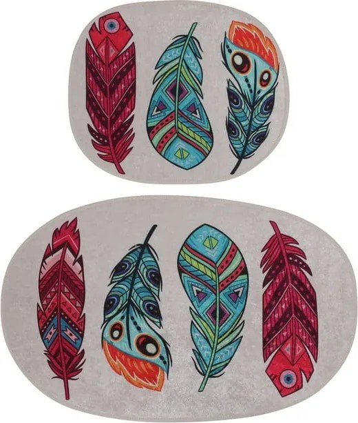 Set di tappetini per il bagno 2 pz 60x100 cm Feather – Foutastic