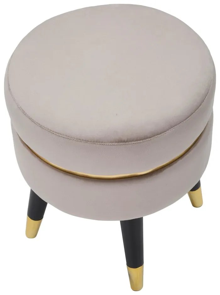 Pouf in velluto beige Paris - Mauro Ferretti