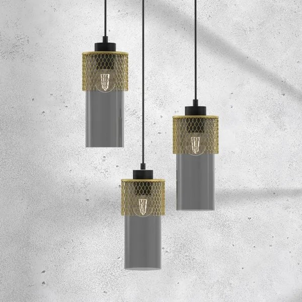 Lampadario a sospensione con filo GLAM 3xE27/60W/230V