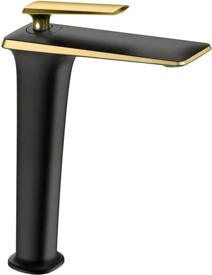 Mexen Purus rubinetto lavabo alto, nero/oro - 745810-75
