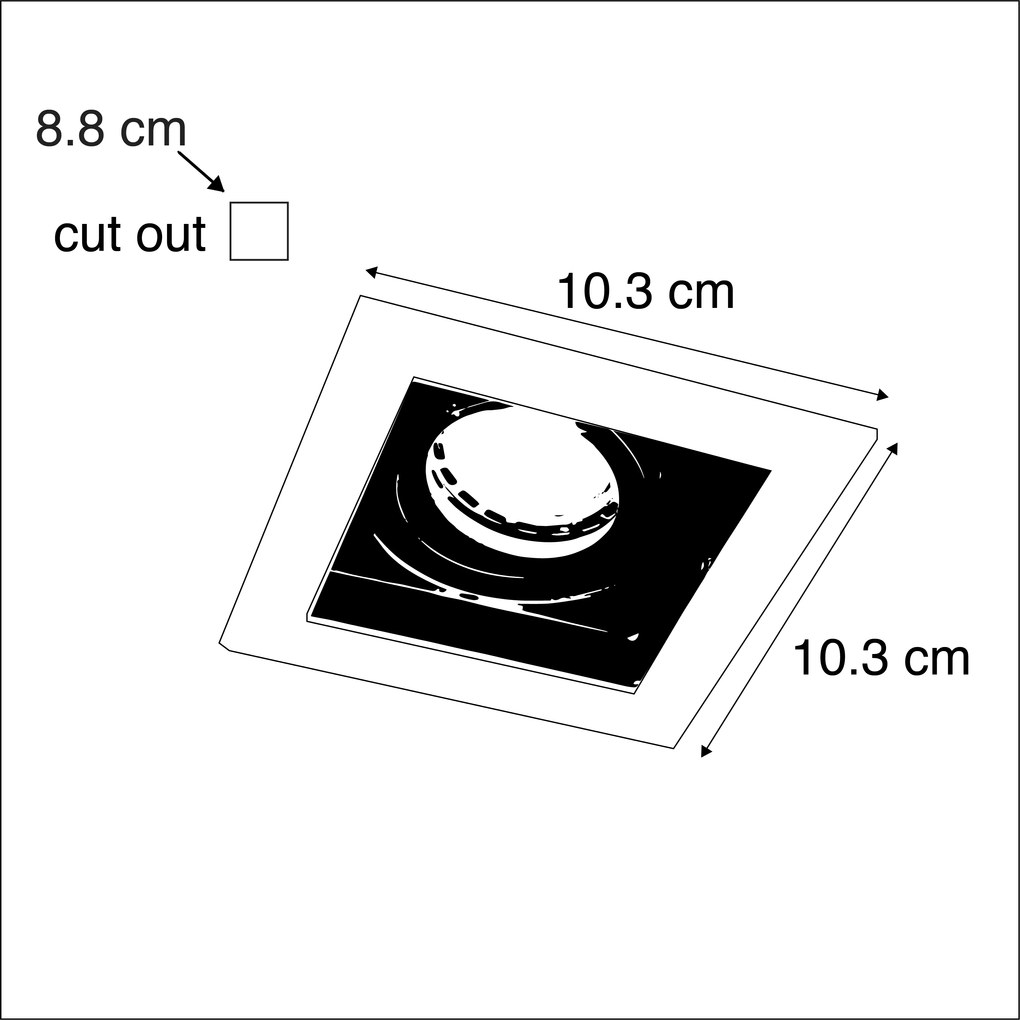 Faretto da incasso smart in acciaio con sorgente luminosa Wifi GU10 - Carree