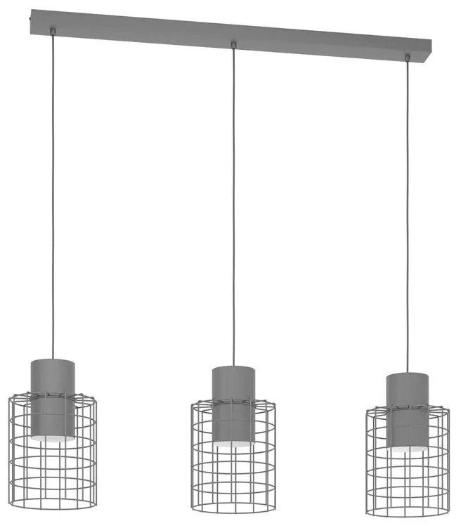 Lampadario Moderno Milligan nero paralume nero 3x E27 Ø0cm EGLO