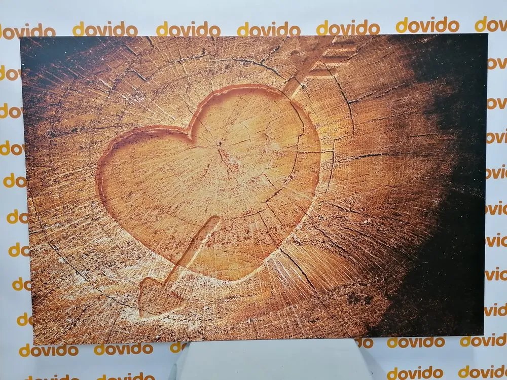 Stampa su tela – Cuore intagliato su tronco