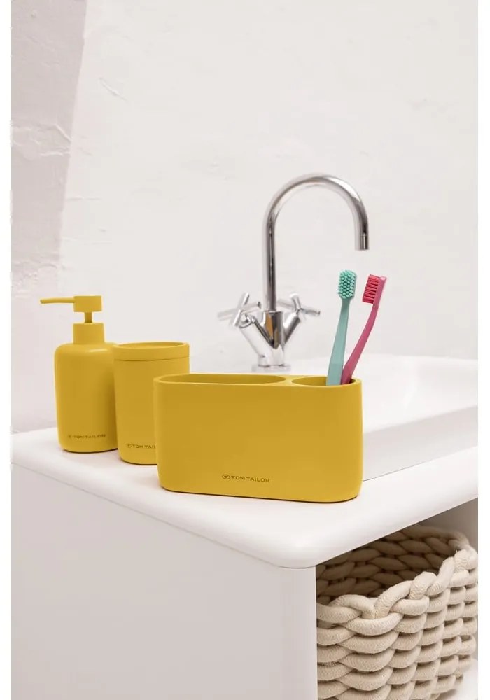 Organizer da bagno in poliresina color senape per dischetti di cotone Tom Tailor T-Color Bath – Wenko