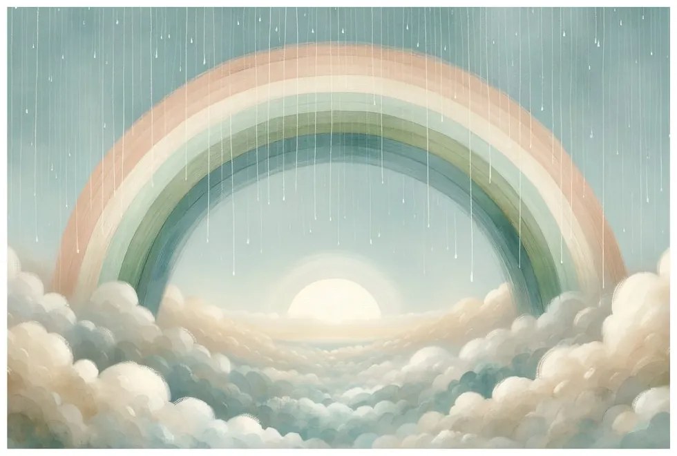 Quadro su tela – Arcobaleno sopra un mare di nuvole