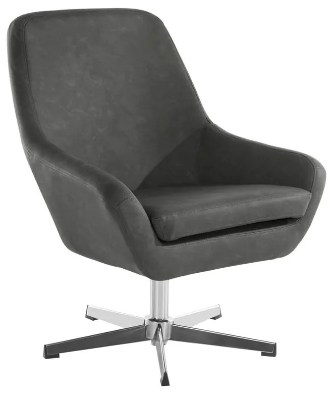 Poltrona in similpelle grigia Naomi - Støraa