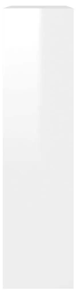 Scarpiera con Specchio a 2 Livelli Bianco lucido 63x17x67 cm