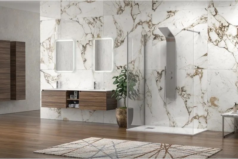 Kamalu - Doccia walkin 80x100cm angolare vetro 8mm anticalcare KW4000