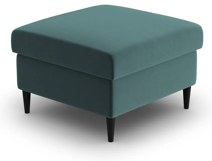 Poggiapiedi color petrolio con rivestimento in velluto Kyoto – Cosmopolitan Design
