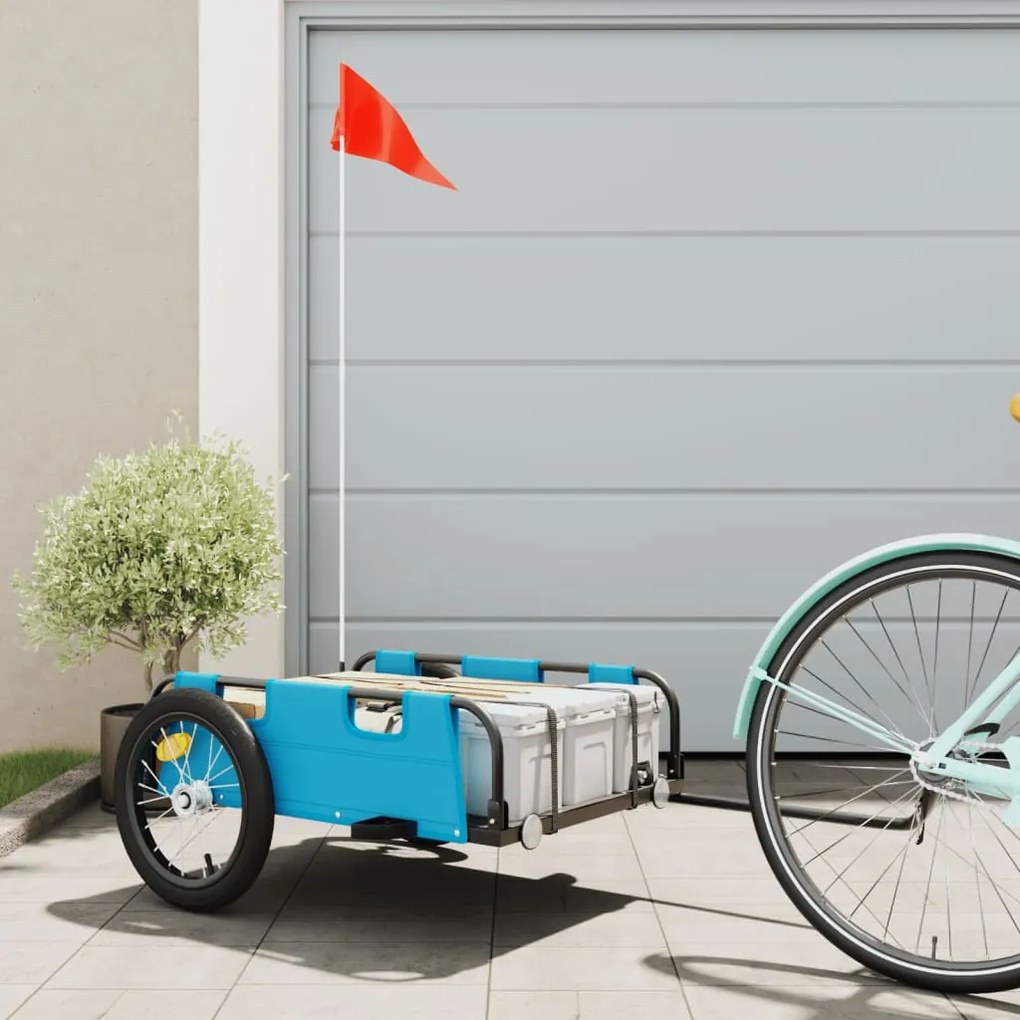 Rimorchio Da Bici Blu Oxford E Ferro /