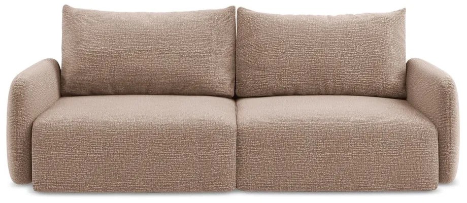 Divano marrone chiaro allungabile/con contenitore 238 cm Kalena – Makamii