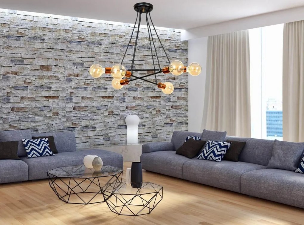 Lampadario a Sospensione BRAVO 6 BLACK