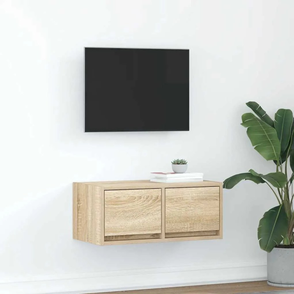Mobile Porta Tv Rovere Sonoma 60x31x25,5 Cm Legno Multistrato /