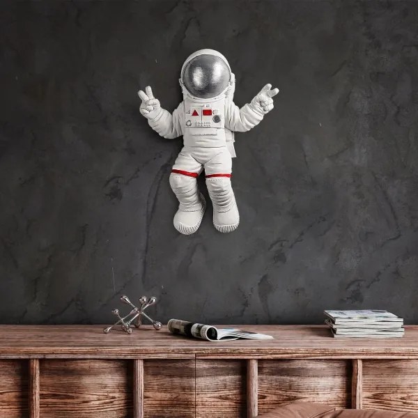 Decorazione da muro 47x35 cm astronaut argento