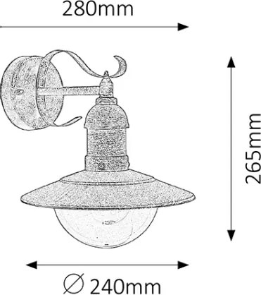 Brilagi - Applique da esterno MOLDE 1xE27/60W/230V IP44 bronzo/patina