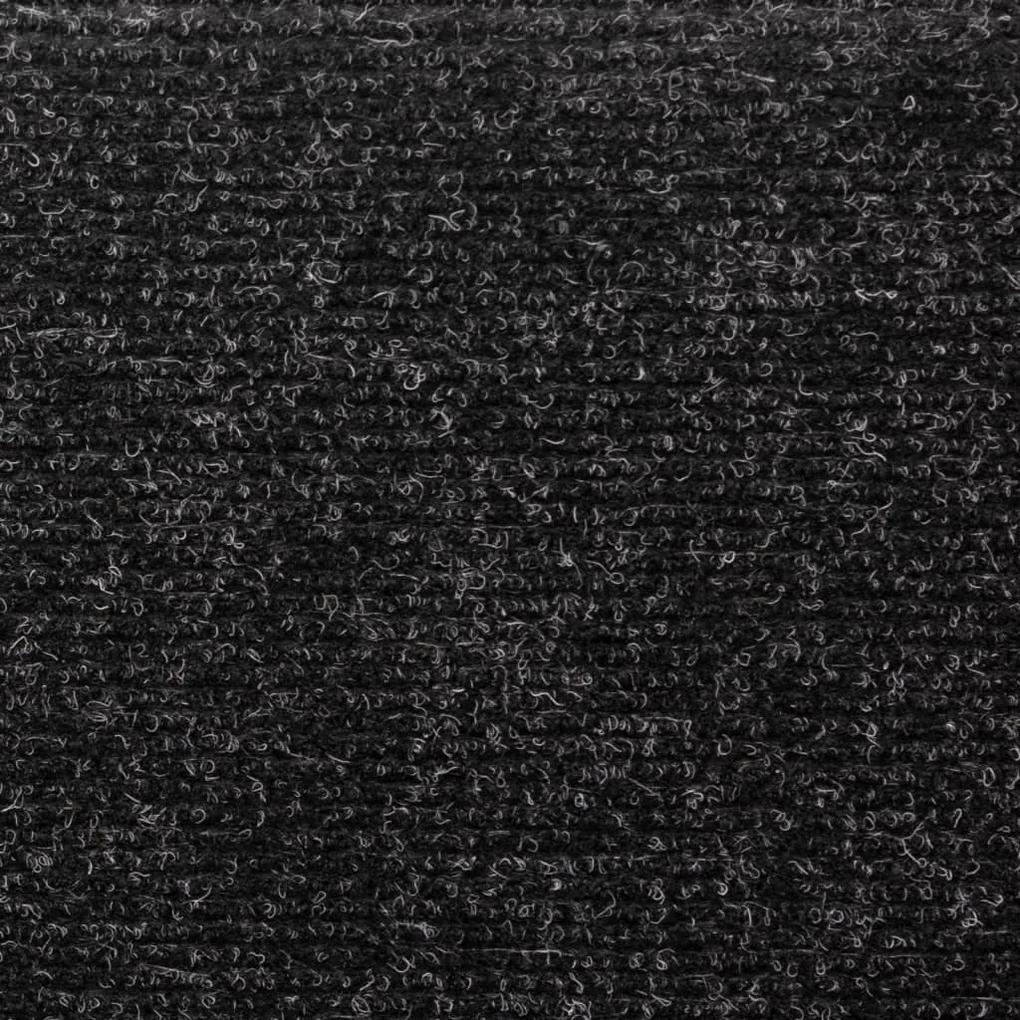 Tappetini per Scale Tessuto Agugliato 15 pz 65x21x4 cm Neri