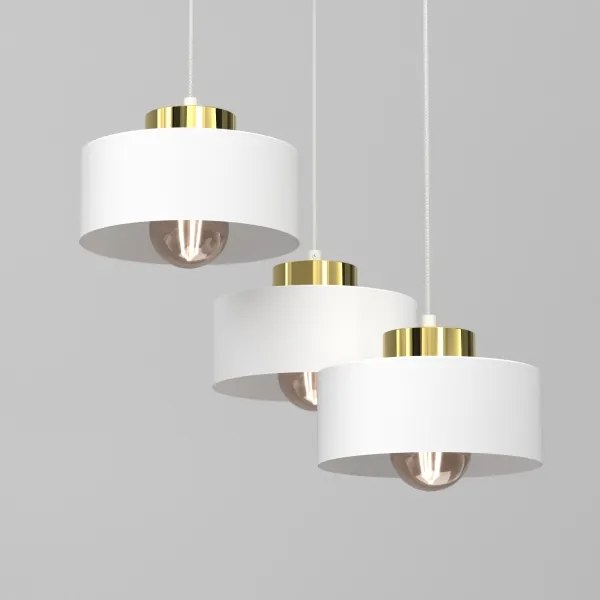 Lampadario a sospensione con filo MARTI 3xE27/15W/230V bianco/oro