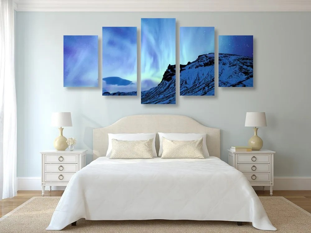 Quadri 5 pezzi – Luce polare nordica