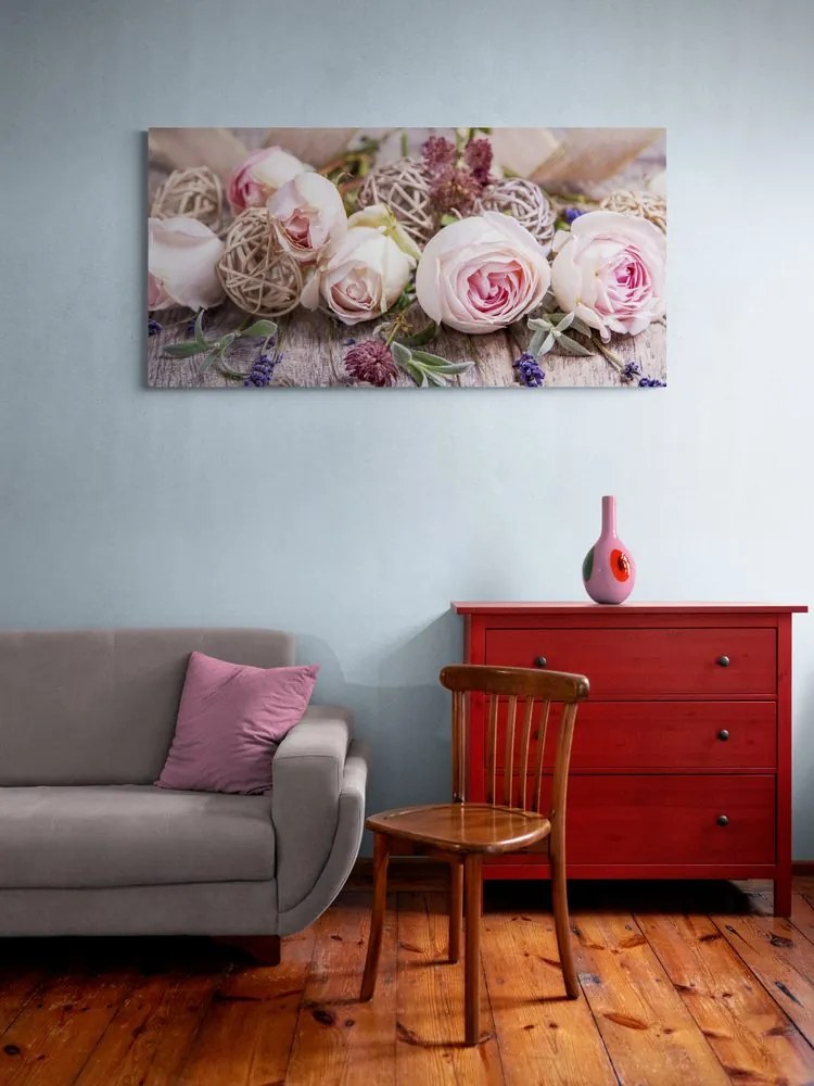 Stampa su tela – Composizione floreale festosa di rose