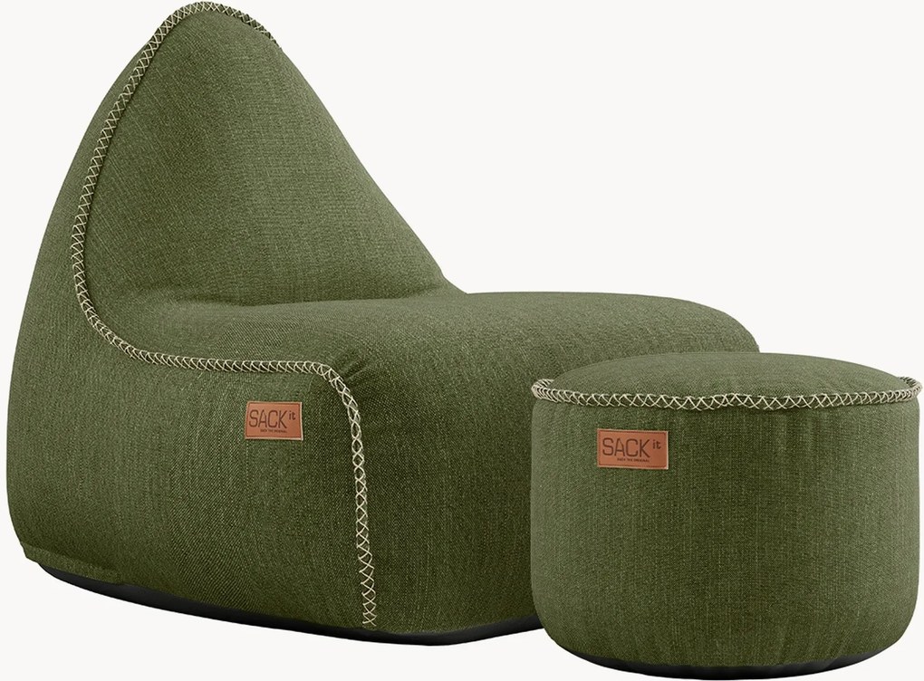 Pouf sacco da giardino con poggiapiedi Cobana