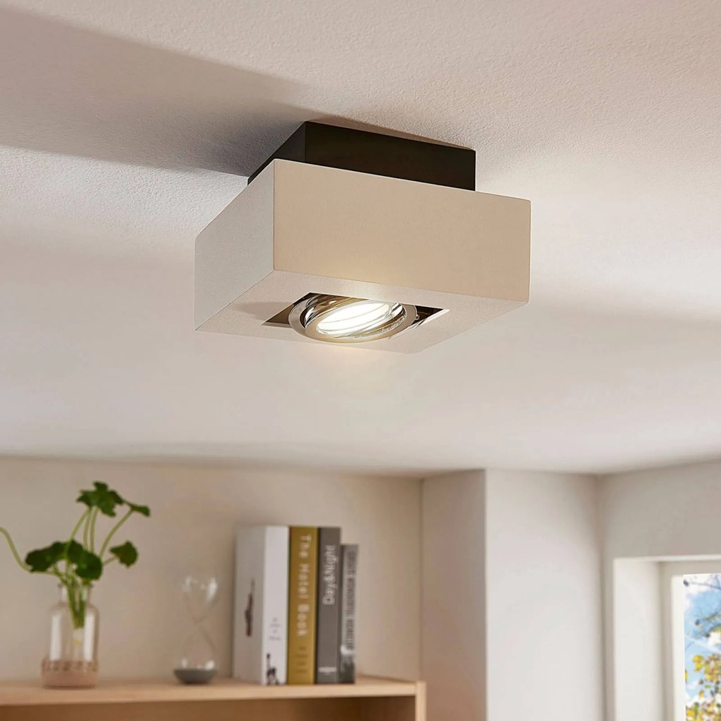 Arcchio faretto Vince, 14 x cm, bianco/cromo, metallo, GU10 VINCE Arcchio, dimmerabile, Bianco / Opale, Corridoio, Alluminio, Moderno, Faretto
