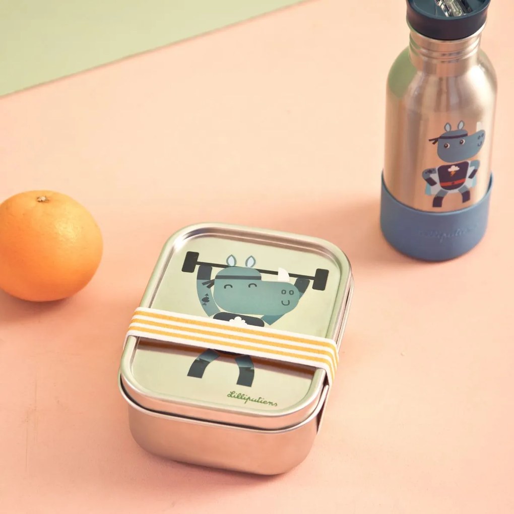 Lilliputiens - Scatola merenda in acciaio inox - Rinoceronte Marius