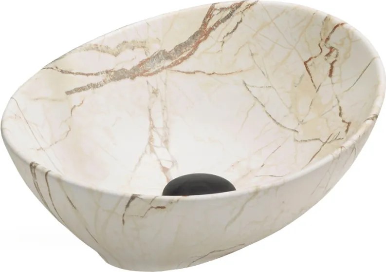 Mexen Elza lavabo da appoggio 40 x 33 cm, pietra beige - 21014095