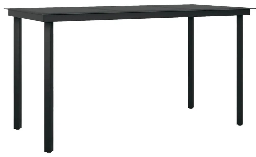 Set da pranzo da giardino 7 pz nero