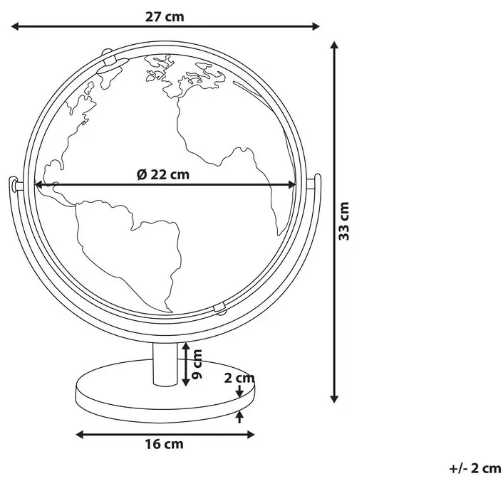 Mini mappamondo Ø 16 cm Continenti