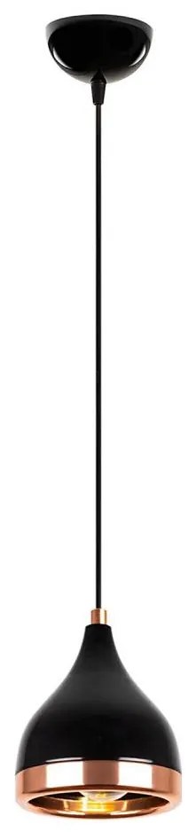 Lampada a sospensione a cavo YILDO 1xE27/40W/230V nero/rame