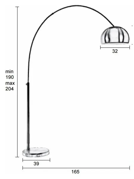 Lampada da terra ad arco in metallo - White Label