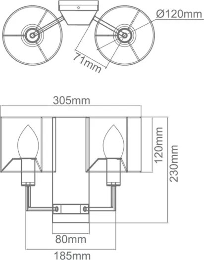 Open Design OR81497 - Applique CASA 2xE14/12W/230V cromo lucido/crema