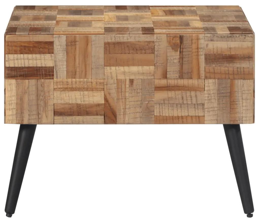 Tavolino da salotto grigio 55x55x40cm massello teak di recupero