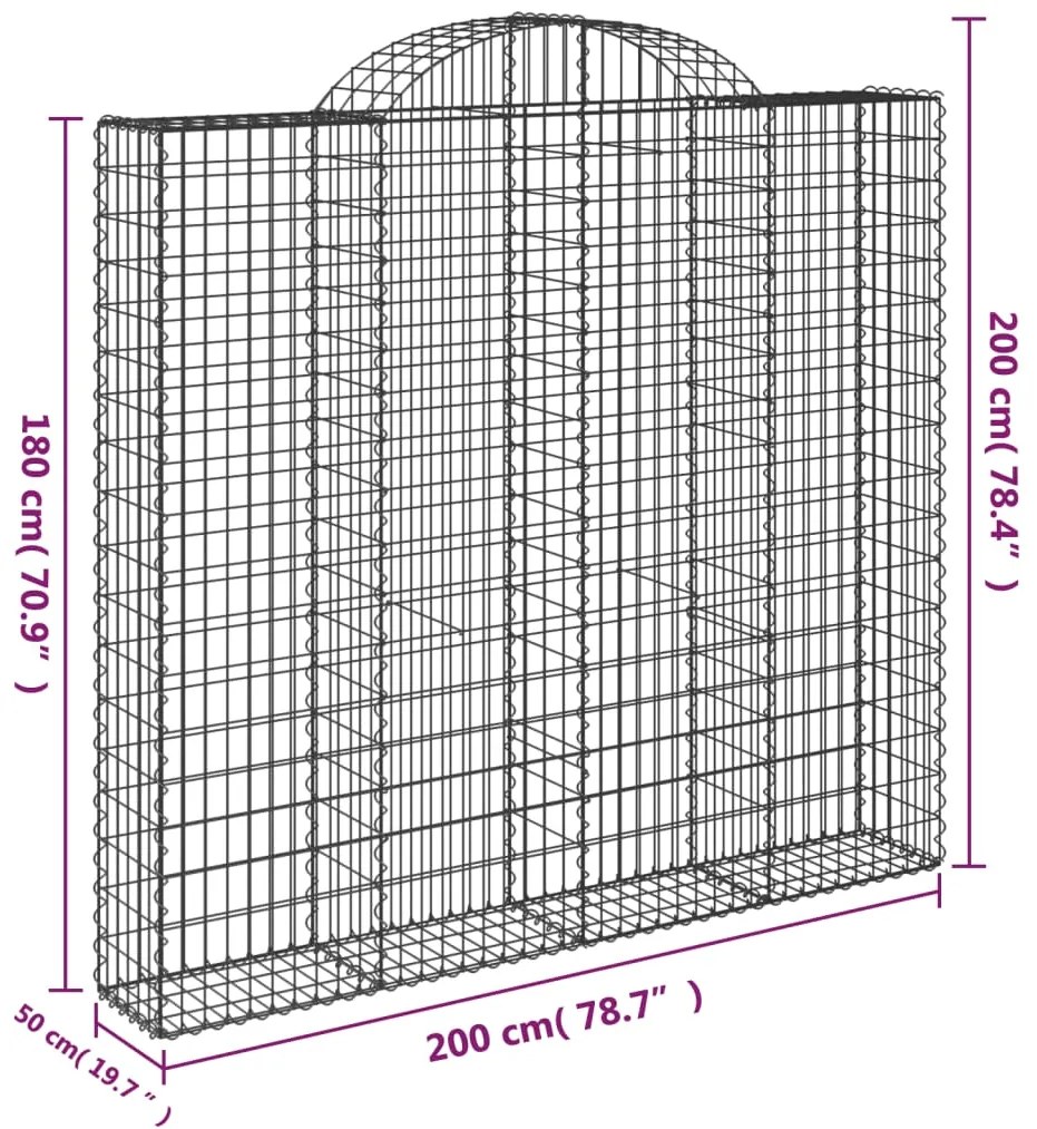 Cesti Gabbioni ad Arco 30 pz 200x50x180/200 cm Ferro Zincato