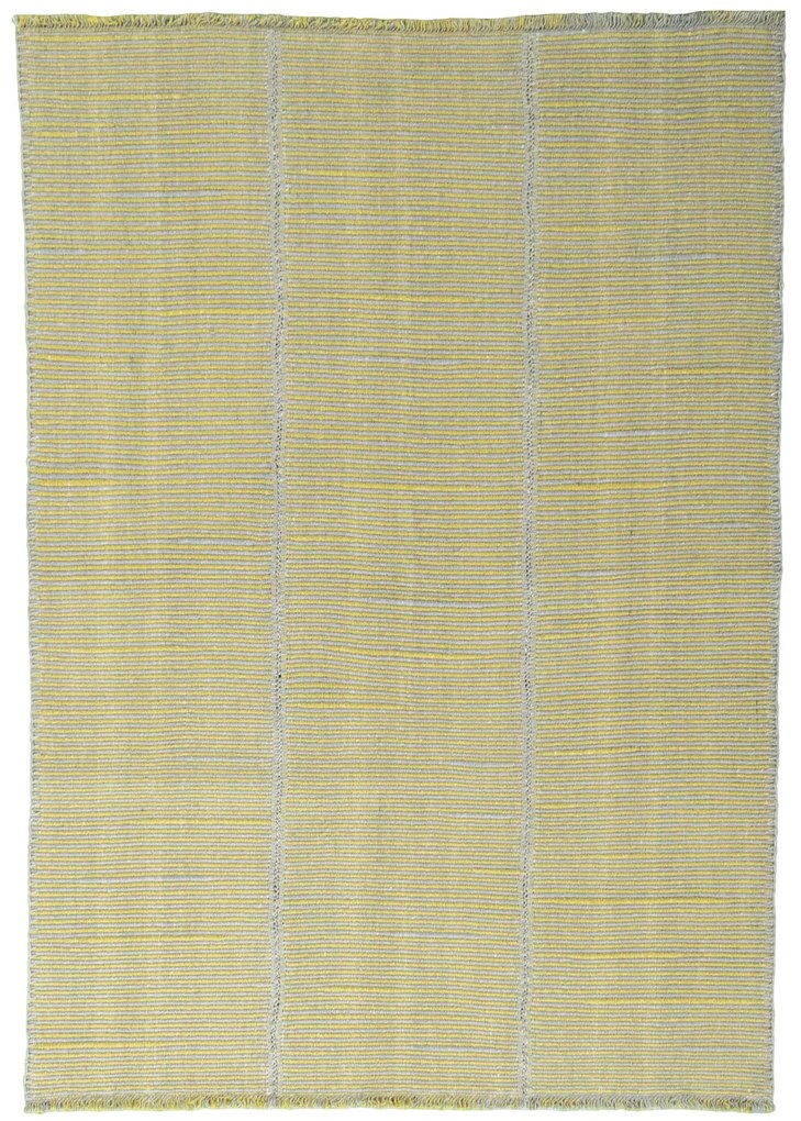 Kilim Tappeto 210x150 Giallo (Iran) Tessuto A Mano