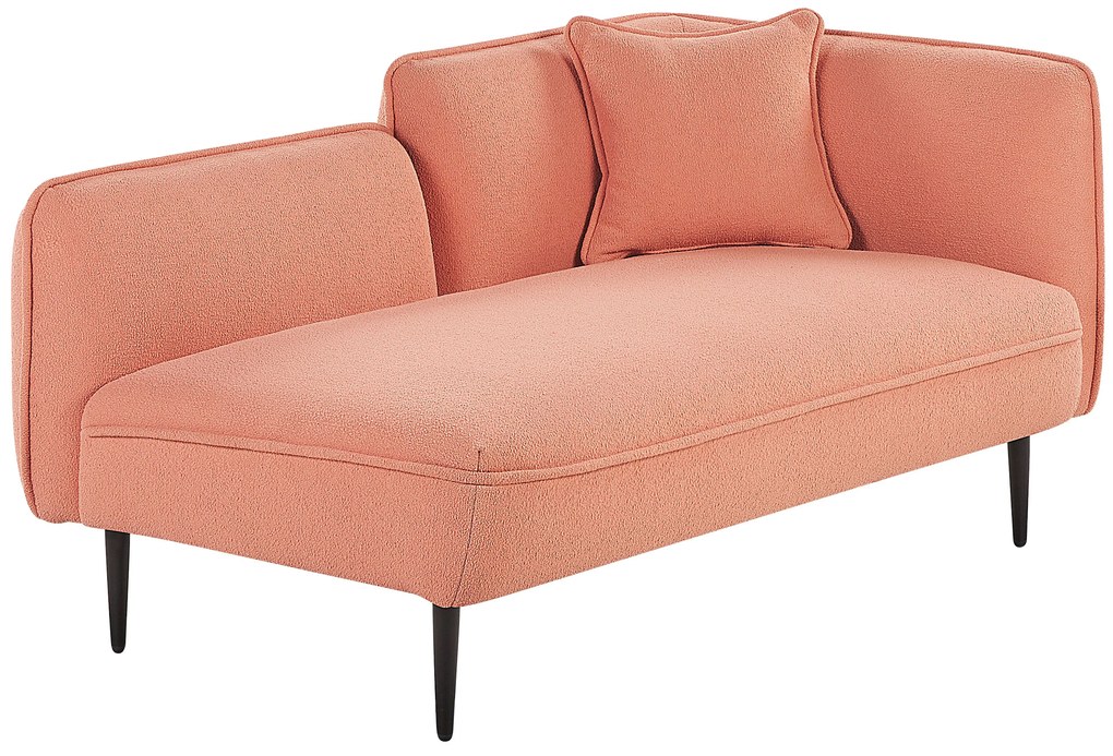 Chaise longue destra bouclé rosa pesca CHEVANNES Beliani