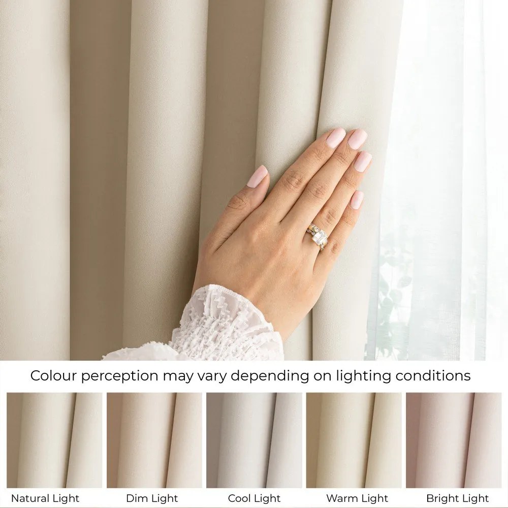 Tenda parzialmente oscurante color crema 140x250 cm Carli Tie – Restilo