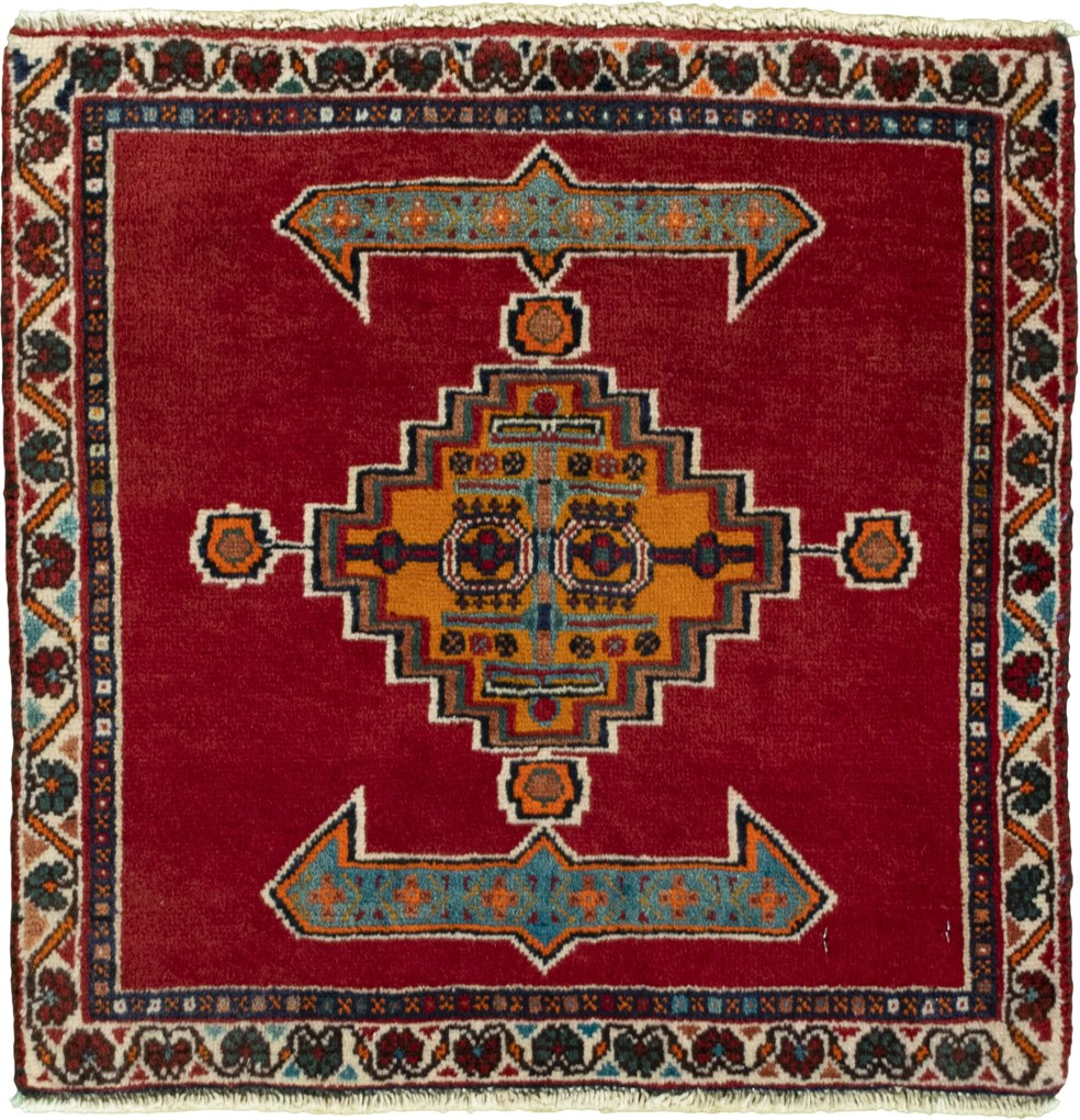 Shiraz Tappeto persiano 60x60 Rosso (Iran) Annodato A Mano