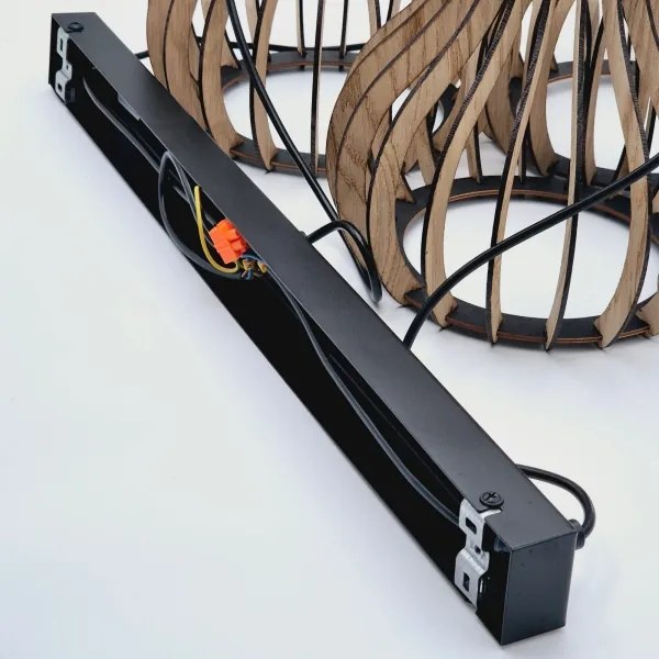 Lampadario a sospensione con filo TUCCI 3xE27/15W/230V quercia/nero