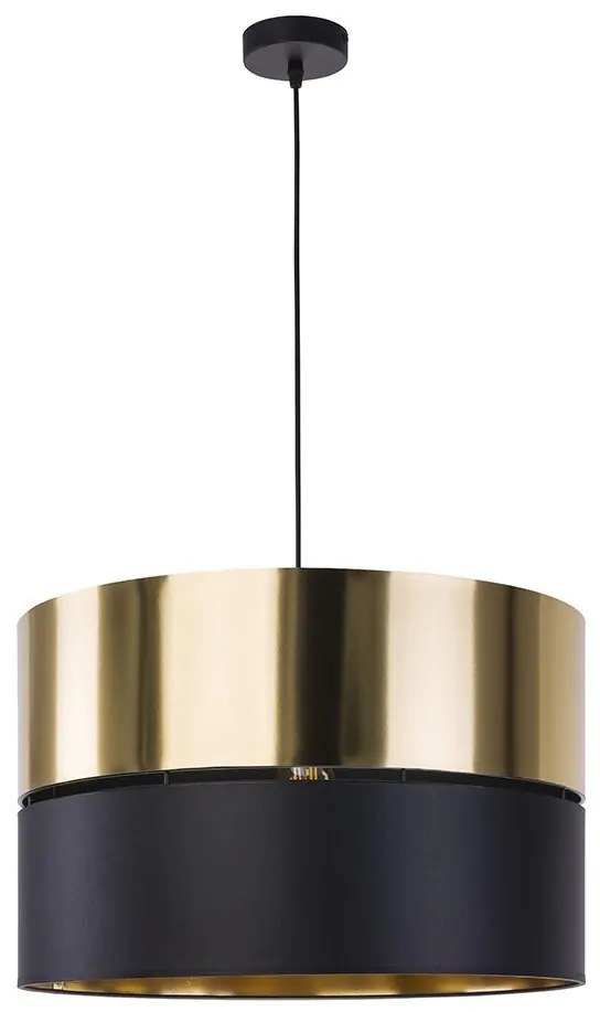 Lampadario su filo HILTON 1xE27/25W/230V ottone/nero