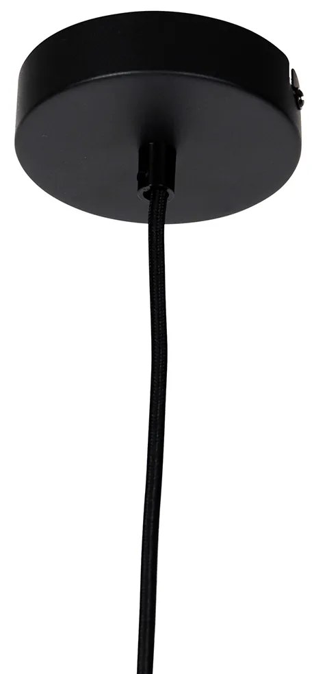 Lampada a sospensione rustica nera con paralume beige 50 cm - Combi 1
