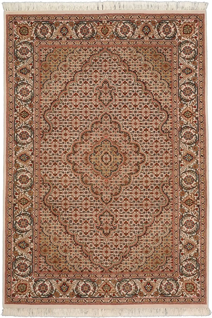 Tabriz Tappeto orientale 140 x 210 Beige (Indian) Annodato A Mano