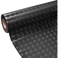 Tappeto Gomma Copri Pavimento 140x15 mt Effetto Lamiera Zerbino Antiscivolo Isolante Robusto Nero