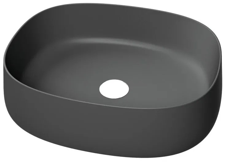 Lavabo da appoggio Paddle OLYMPIA CERAMICA rettangolare in ceramica L 50 x H 40 x P 40 cm nero