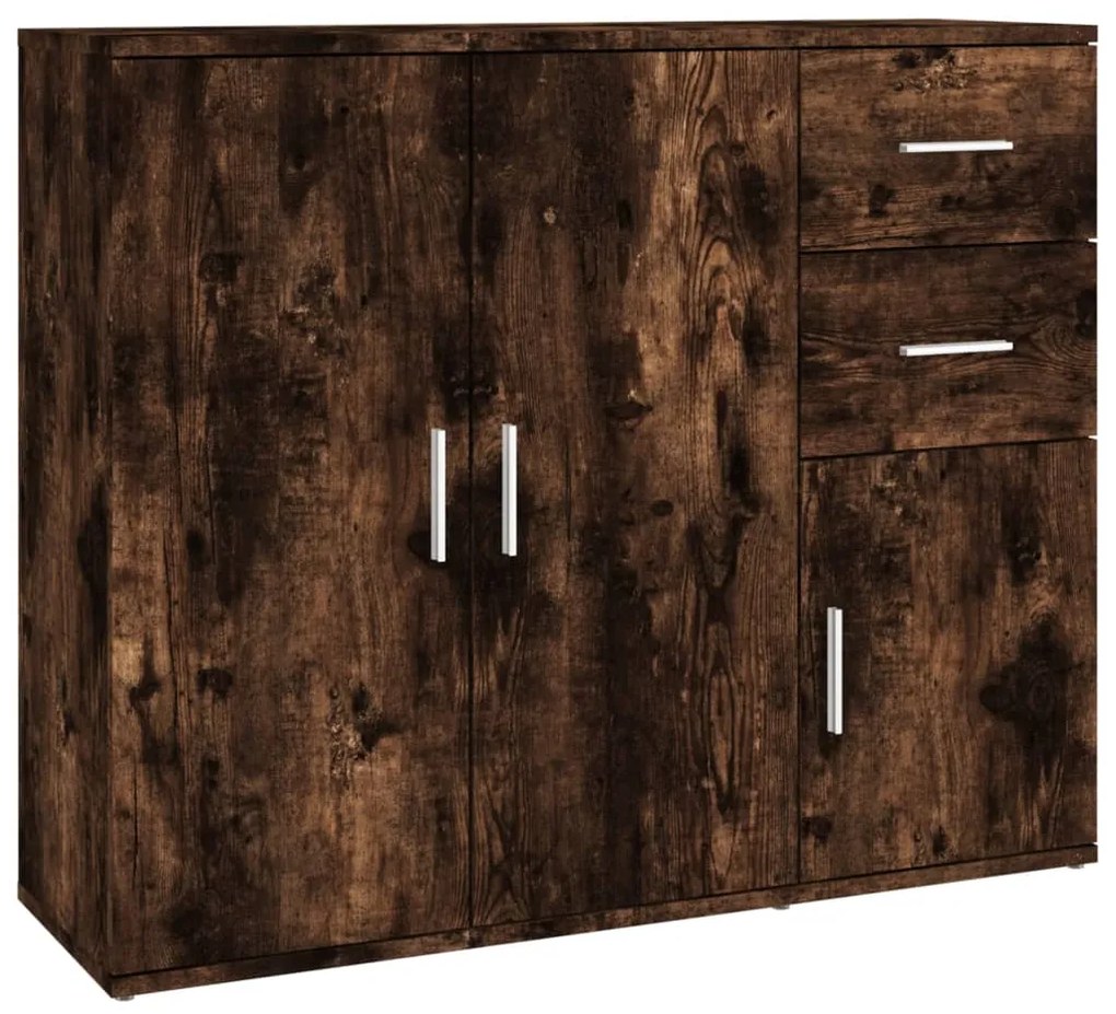 Credenza rovere fumo 91x29,5x75 cm in legno multistrato