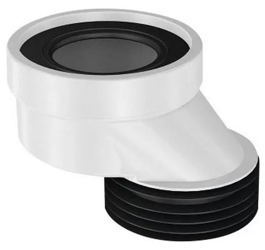 Bruckner - Manicotto di scarico per WC fisso, eccentrico nero/bianco