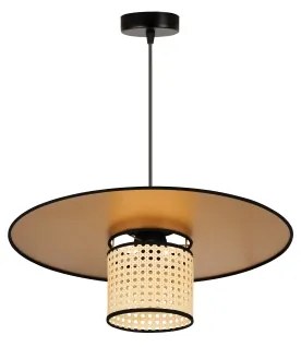 Duolla - Lampadario a sospensione con filo TOKYO RATTAN 1xE27/15W/230V diametro 50 cm oro/rattan